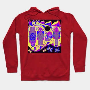 brick alien in aztec pattern mask ecopop Hoodie